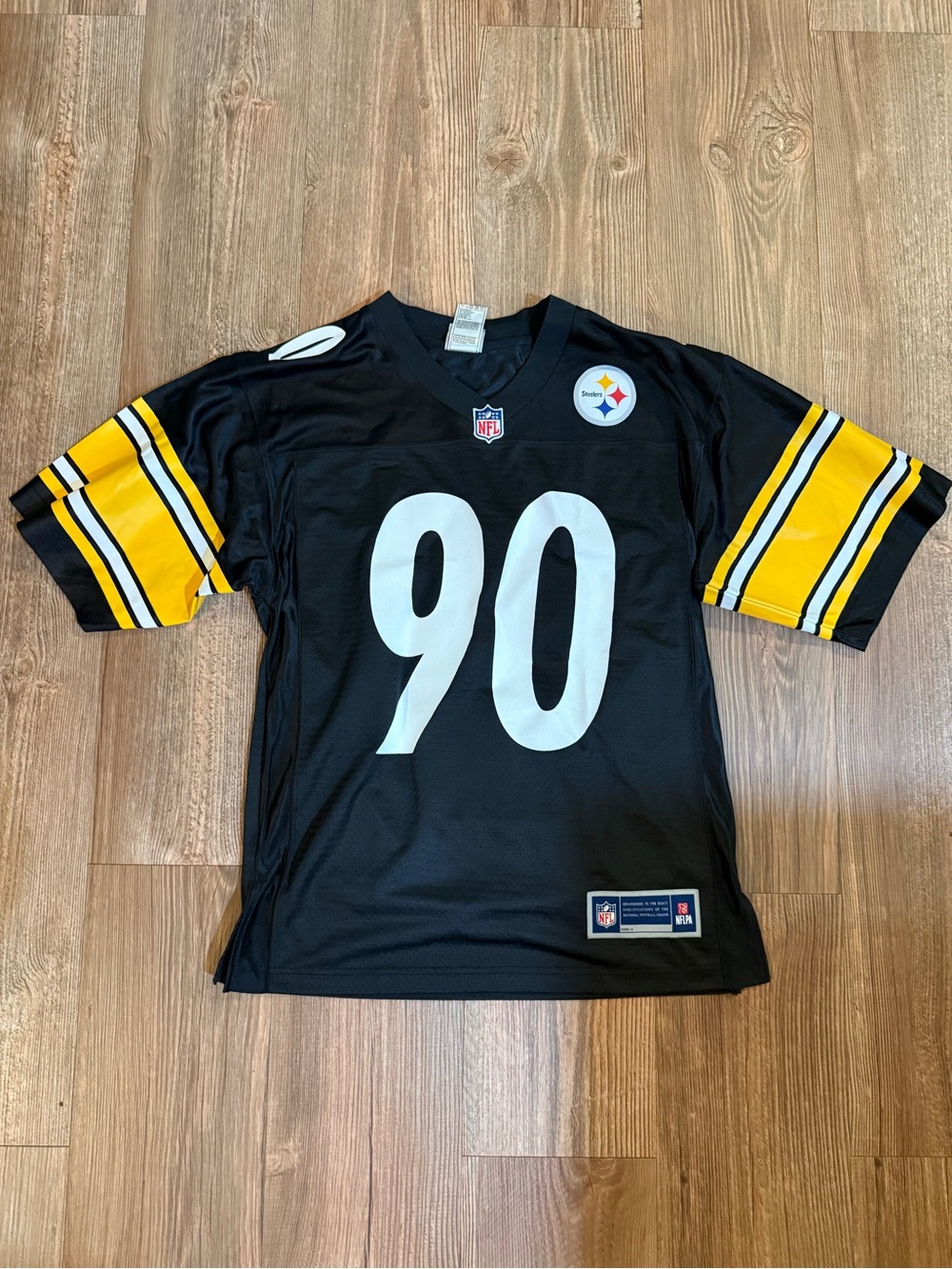 NFL Pittsburgh Steelers Black & Yellow Number 90 Football Jersey